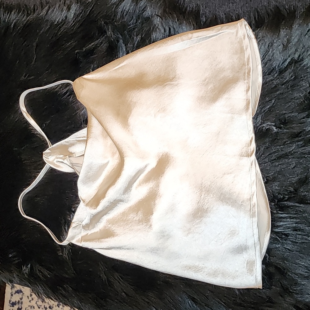 NEW Hold Onto Love Ivory Satin Cowl Neck Cami Tank Top